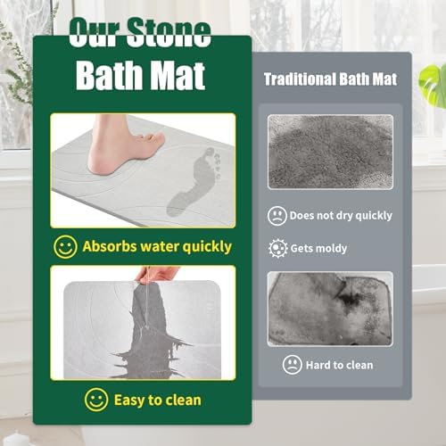 XMarrat Extra Large Stone Bath Mat, Diatomaceous Earth Mat, 31.5"x19.7" - Image 5