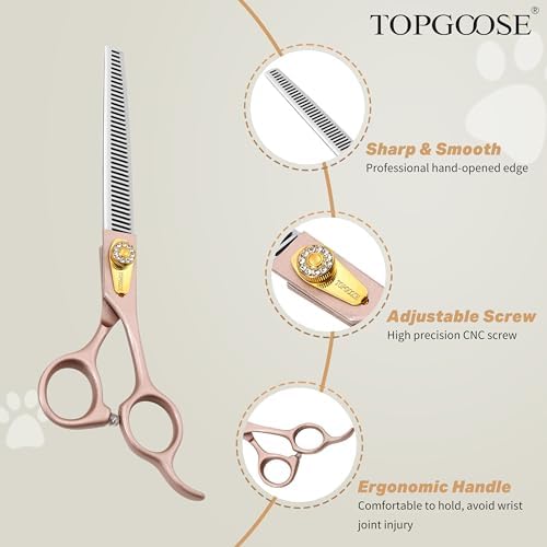 Professional Thinning Scissors for Dog Cat 7.5'' Pet Grooming Scissors 440C - Image 2