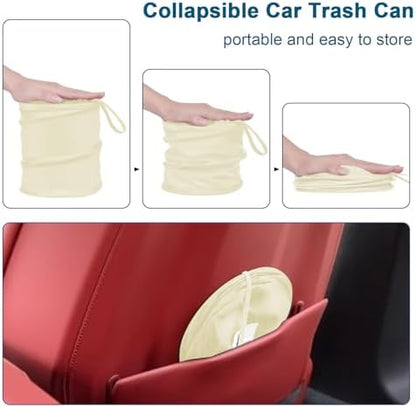 Car Trash Can, 2 Packs Mini Car Garbage Can, Collapsible Trash Bin - Image 2