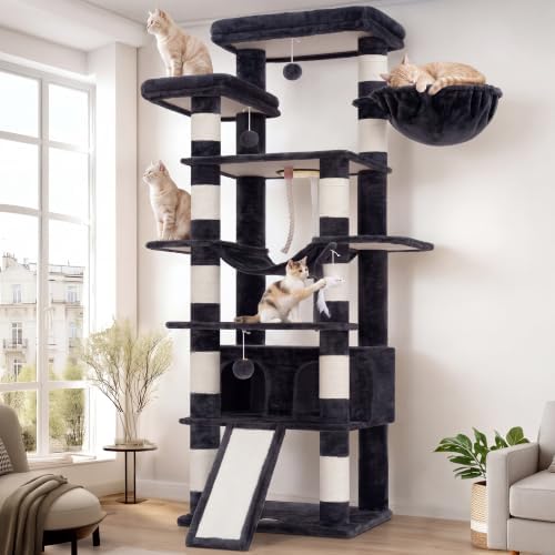 Heybly Tall Cat Tree 78-inch Multi-Level Cat Tower by HEYBLY