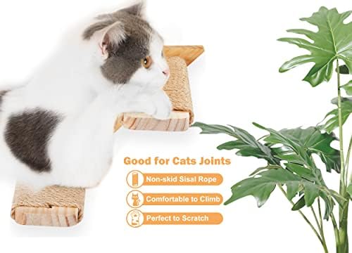 Cat Wall Steps 2-Pack, Two Step Cat Climbing Shelves, Wall-Mounted Reversible - Image 2