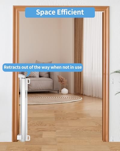 33" H Retractable Baby&Dog Gate, Fits up to 55" W, Hardware Mounted - Image 4