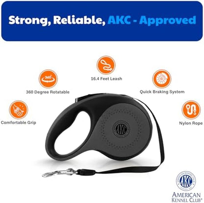 American Kennel Club Retractable Dog Leash, Tangle-Free, Ergonomic Grip - Image 2