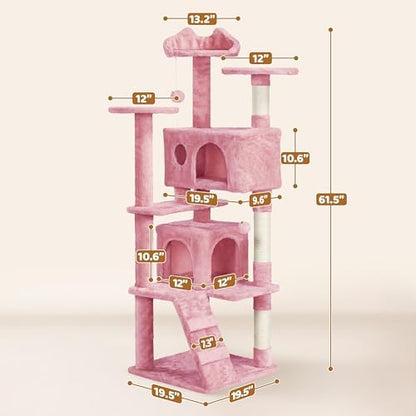 Yaheetech 62in Cat Tree Tower, Double Condo, Scratch Posts - Image 3