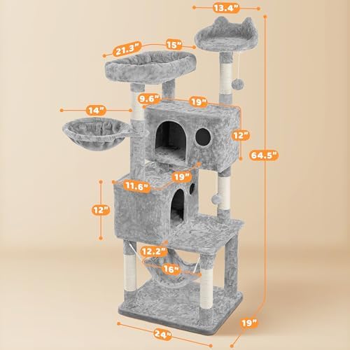 Yaheetech 64.5in Cat Tree for Large Cats - Image 3