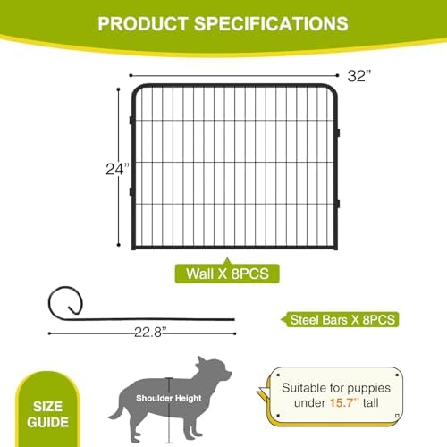 BestPet | Dog Playpen | 24", 8 Panels | Heavy Duty Metal Pet Exercise Pen - Image 2