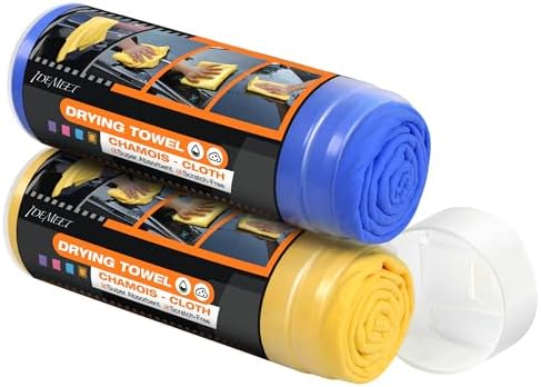 2 Pack Premium Shammy Towel for Car, Super Absorbent 26"x17" Chamois Towel by IDEMEET