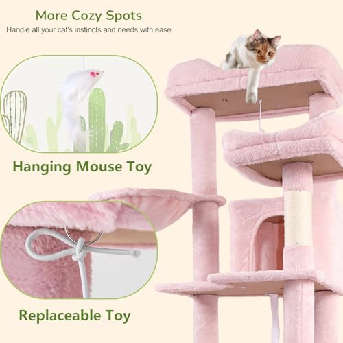 68 Inches Multi-Level Large and Tall Cat Tree Tower - Image 4