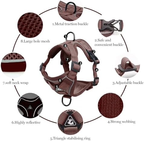 Wanheart cat Chest Harness and Leash, Anti-Escape Adjustable Soft mesh cat - Image 3