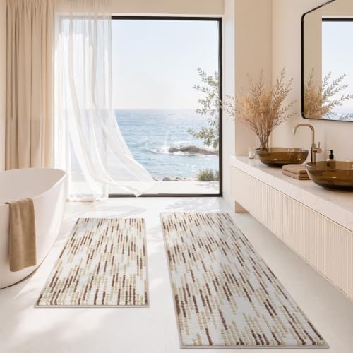 BSICPRO Bathroom Rugs Sets 2 Piece, Modern Bath Mat 20"x47"+20"x32" - Image 5