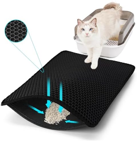 Cat Litter Mat 35"x24", Double Layer Waterproof Litterbox Mat by Unknown