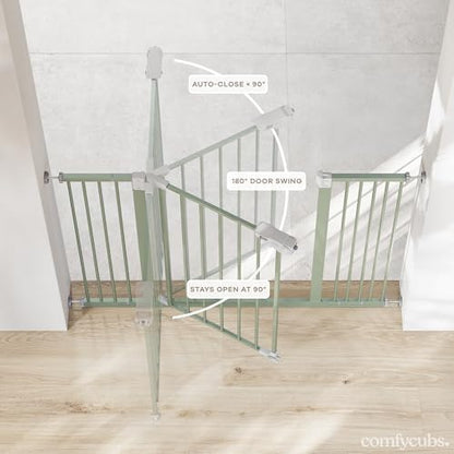 Comfy Cubs Baby Safety Gate Adjustable 42"x1.9"x30" Sage Pet Gate - Image 6