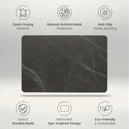 Quick Dry Shower Stone Bath Mat, Super Absorbent & Non-Slip 24 x 16 Inch - Image 6