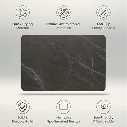 Quick Dry Shower Stone Bath Mat, Super Absorbent & Non-Slip 24 x 16 Inch - Image 6