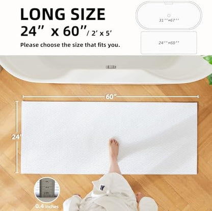 TYUU Bathroom Runner Rug, Long Bath Mat Washable Thin Quick Dry Low Pile - Image 2