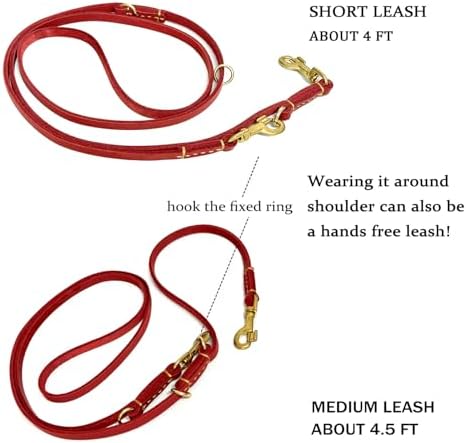 Soft Multi-Function 6 in 1 Leather Training Walking Leash, Hands Free, Crossbody - Image 4