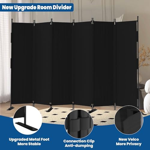 Room Divider, 6 Panel Upgraded 132” Folding Screen Highly Secretive - Image 3