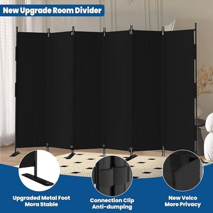 Room Divider, 6 Panel Upgraded 132” Folding Screen Highly Secretive - Image 3