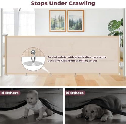 96" Retractable Baby Gate, Long Mesh Dog Gate - Image 3