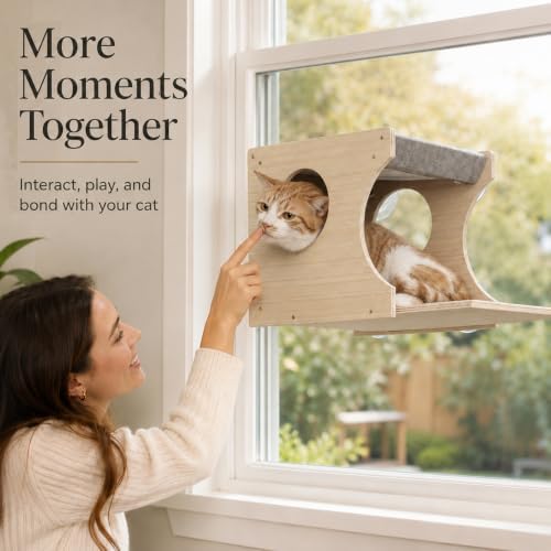 Cat Window Perch，2-Tier Hammock & Hideaway House - Image 4