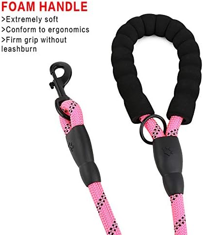 Rope Dog Leash 6ft Long, Traffic Padded Two Handle, Heavy Duty, Reflective - Image 6
