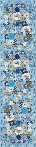 Blue Floral Hallway Runner Rug 3x7 - Image 2