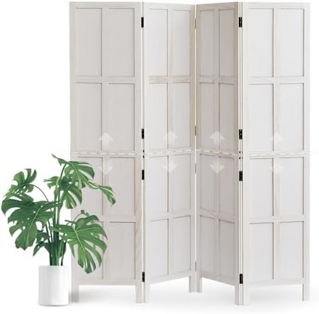 4 Panel Room Divider, 2-in-1 Detachable Privacy Screen by AsNefeli