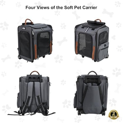 EliteField Deluxe Rolling Backpack Dog & Cat Carrier - Image 3