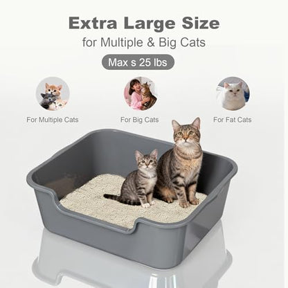 Extra Large Low Entry ABS Cat Litter Box, 1 Pack - Image 3