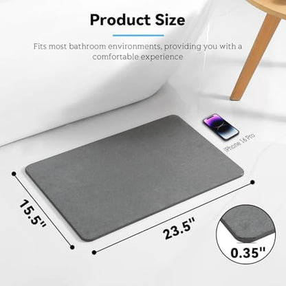 Stone Bath Mat, Dries Quickly, Non-Slip Diatomaceous Earth Bath Mats - Image 3