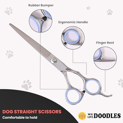 Dog Grooming Scissors Kit, Straight & Thinning Shears Set - Image 4