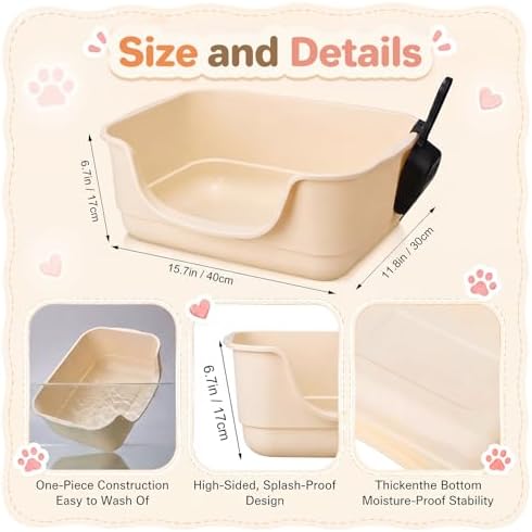 Bokon 2 Pack Small Cat Low Entry Litter Box, Kitty Litter Pan - Image 6