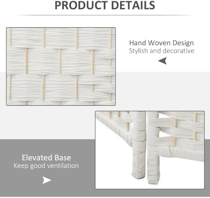 HOMCOM Room Divider 6 Panel Freestanding 6FT Tall Privacy Screen White - Image 5