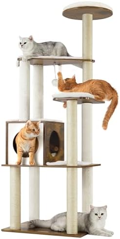 Feandrea Cat Tree, 64.6-Inch Multi-Level Tower by FeandreabySONGMICSHOME