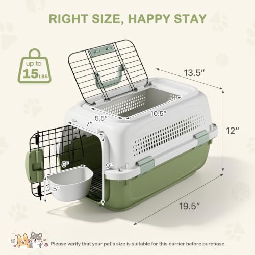 19.5" Hard Shell Cat Carrier, Pet Carrier - Image 2