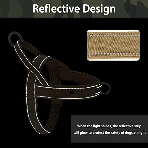No Pull Dog Harness Brown for Small Medium Large Sized Dog, Reflective Escape - Image 2