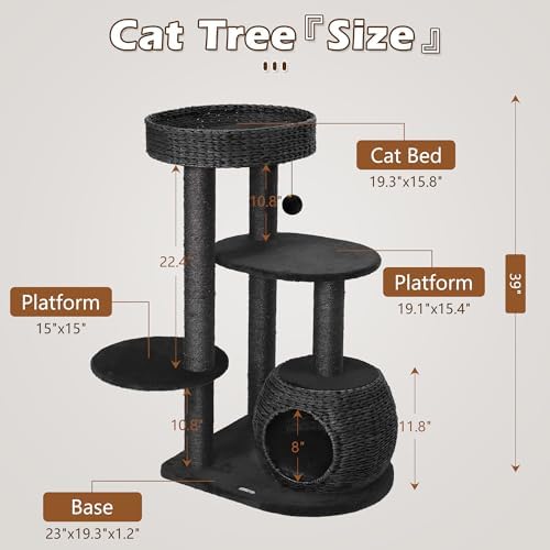 KAMABOKO Gothic Cat Tree, 39” Black Cat Tower - Image 6