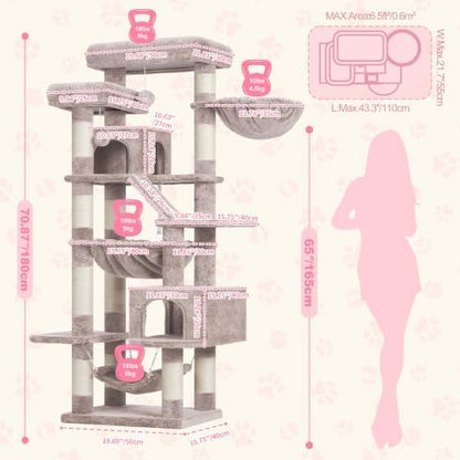 Heybly Cat Tree, 71-Inch-Tall Tower - Image 5