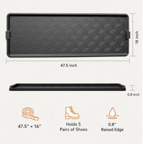 Boot Tray for Entryway, Rubber Shoe Mat, Waterproof Shoe Tray - Image 2