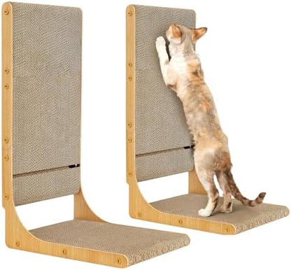 EHEYCIGA 2-Pack Cat Scratcher, 25.6 Vertical Indoor Cardboard Scratch Pad by EHEYCIGA