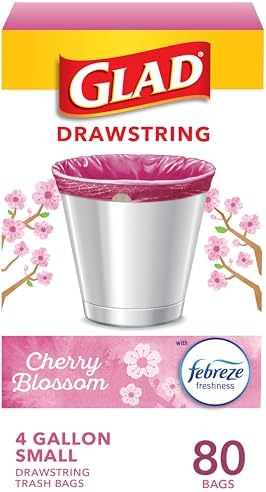 Glad Small Trash Bags, Bathrooms and Bedroom Bins, Cherry Blossom Scented by GladTrashFoodStorage