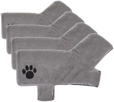 Bone Dry Pet Robe Collection, Embroidered Absorbent Microfiber Bath Robe by BoneDry