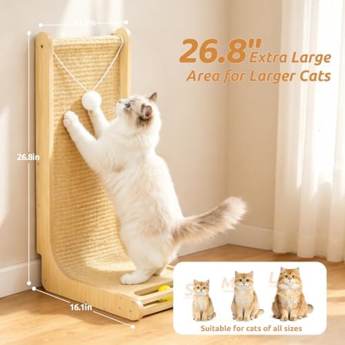 26.8" Sisal Cat Scratcher for Indoor Cats - Image 2