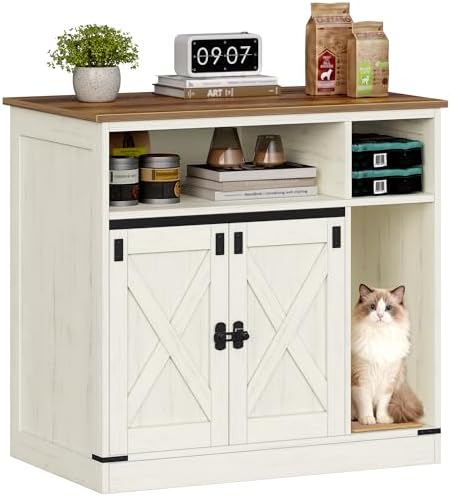 Hzuaneri Cat Litter Box Enclosure, Hidden Litter Box Furniture by Hzuaneri