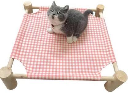 Pozico Elevated Cat & Dog Bed – Wooden Frame Pet Hammock by Pozico