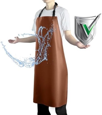 Waterproof Apron with Comfortable Adjustable Bib Rubber Vinyl Dishwasher Heavy by Vammcht
