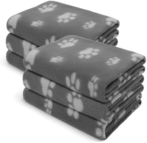 LINENLUX Fleece Dog Blankets 6-Pack, Soft Stretchy by LINENLUX