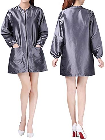 TOPTIE Salon Jacket with Long Sleeve, Unisex Satin Grooming Smock - Image 2