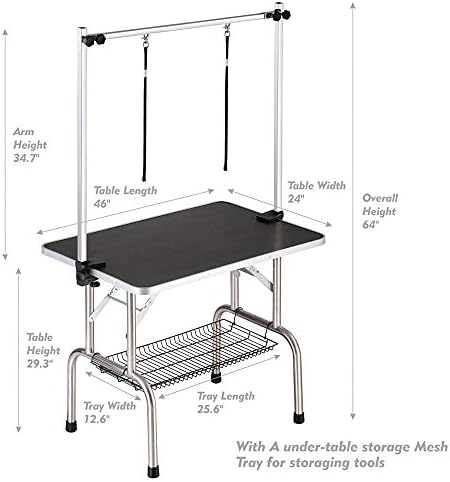 Pet Dog Grooming Table, Adjustable Large Heavy Duty Professional Foldable - Image 3
