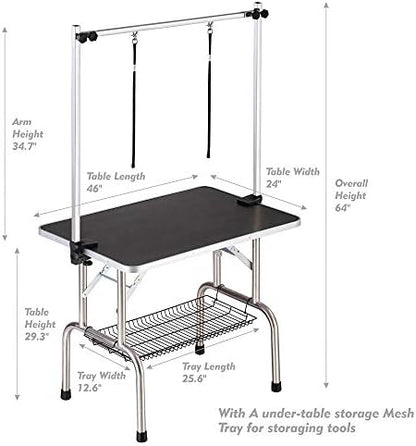 Pet Dog Grooming Table, Adjustable Large Heavy Duty Professional Foldable - Image 3